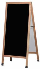 Aarco Solid Oak Wood Extra Large A-Frame Sidewalk Black Acrylic Markerboard, 68 x 30 inch