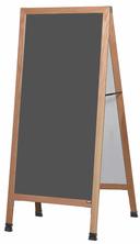 Aarco Solid Oak Wood Extra Large A-Frame Sidewalk Slate Porcelain Chalkboard, 68 x 30 inch