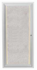 Aarco Indoor/Outdoor Enclosed Aluminum Framed Satin Anodized Bulletin Board with LED Lighting, 24 x 12 inch