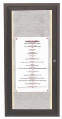 Aarco Indoor/Outdoor Enclosed Aluminum Framed Bronze Anodized Bulletin Board with LED Lighting, 24 x 12 inch
