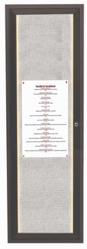 Aarco Indoor/Outdoor Enclosed Aluminum Framed Bronze Anodized Bulletin Board with LED Lighting, 36 x 12 inch