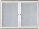 Aarco Indoor/Outdoor Waterfall Series Clear Satin Anodized Silver Enclosed Bulletin Board with LED Lighting, 36 x 48 inch