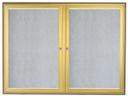Aarco Indoor/Outdoor Waterfall Series Gold Enclosed Bulletin Board with LED Lighting, 36 x 48 inch