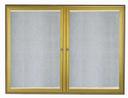 Aarco Indoor/Outdoor Waterfall Series Antique Brass Enclosed Bulletin Board with LED Lighting, 36 x 48 inch