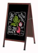 Aarco Solid Oak Wood with Cherry Finish A-Frame Sidewalk Black Composition Chalkboard, 42 x 24 inch