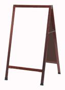 Aarco Solid Oak Wood with Cherry Finish A-Frame Sidewalk White Melamine Markerboard, 42 x 24 inch