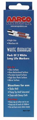 Aarco Vivid White Marker, 2 count