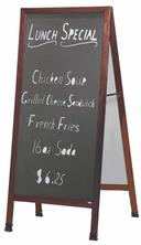 Aarco Solid Oak Wood with Cherry Finish Extra Large A-Frame Sidewalk Black Composition Chalkboard, 68 x 30 inch