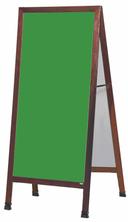 Aarco Solid Oak Wood with Cherry Finish Extra Large A-Frame Sidewalk Green Composition Chalkboard, 68 x 30 inch