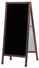 Aarco Solid Oak Wood with Cherry Finish Extra Large A-Frame Sidewalk Black Acrylic Markerboard, 68 x 30 inch