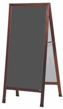 Aarco Solid Oak Wood with Cherry Finish Extra Large A-Frame Sidewalk Slate Porcelain Chalkboard, 68 x 30 inch
