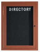 Aarco Oak Wood Look Finish Aluminum Frame Outdoor Enclosed Directory Board, 24 x 18 inch