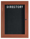 Aarco Oak Wood Look Finish Aluminum Frame Outdoor Enclosed Directory Board, 36 x 24 inch