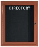 Aarco Oak Wood Look Finish Aluminum Frame Outdoor Enclosed Directory Board, 36 x 30 inch