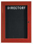 Aarco Cherry Wood Look Finish Aluminum Frame Outdoor Enclosed Directory Board, 24 x 18 inch