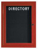 Aarco Cherry Wood Look Finish Aluminum Frame Outdoor Enclosed Directory Board, 36 x 24 inch