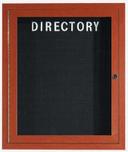 Aarco Cherry Wood Look Finish Aluminum Frame Outdoor Enclosed Directory Board, 36 x 30 inch