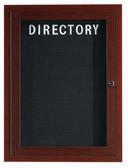 Aarco Walnut Wood Look Finish Aluminum Frame Outdoor Enclosed Directory Board, 24 x 18 inch