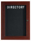 Aarco Walnut Wood Look Finish Aluminum Frame Outdoor Enclosed Directory Board, 36 x 24 inch