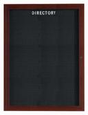 Aarco Walnut Wood Look Finish Aluminum Frame Outdoor Enclosed Directory Board, 48 x 36 inch