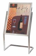 Aarco Large Chrome Finish Menu and Poster Holder, 48 x 25 inch