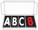 Aarco The Rocker (TM) 4 inch White and Red Character Set for Black Letter Board