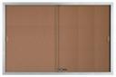 Aarco Enclosed Bulletin Board with Sliding Glass Doors, 48 x 72 inch