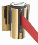 Aarco Form-A-Line (TM) Brass Finish Wall Mounted Crowd Control System with 7 feet Retractable Red Belt