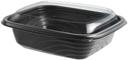 Anchor Packaging MicroRaves Wave Polypropylene Black Container with Clear RPET Lid, 16 Ounce Capacity -- 201 per case