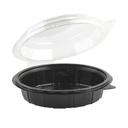 Anchor Packaging Gourmet Classic Polyethylene Terephthalate Black/Clear Shallow Clamshell Container, 7.5 inch -- 100 per case