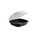 Anchor Packaging Culinary Classics Microwavable 1-Compartment Black Base with Clear Anti-Fog Lid Hinged Container, 9 x 6 inch -- 120 per case