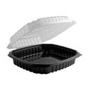 Anchor Packaging Culinary Basics Polypropylene Microwavable Black 1 Compartment Hinged Container with Clear Anti-Fog Lid, 46.5 Ounce -- 120 per case
