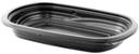 Anchor Packaging MicroRaves Wave Polypropylene Black Rectangular Entree Container, 16 Ounce Capacity -- 252 per case