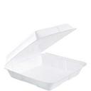 Dart Performer White Large EPS Hinged Container, 9.5 x 9.3 x 3 inch -- 200 per case