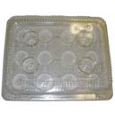 Detroit Forming Clear Oriented Polystyrene 12 Count Hinged Cupcake or Muffin Container, 13 x 10.375 x 3.625 inch -- 100 per case