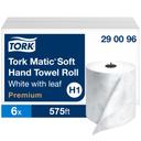 Tork H1 Matic Soft White 2 Ply Paper Hand Towel Roll with Blue Leaf, 7.7 inch x 575 Feet -- 6 per case