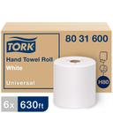 Tork White 1 Ply Paper Universal Hand Towel Roll, 8 inch x 630 Feet -- 6 per case
