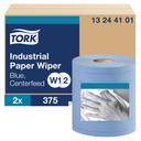 Tork W1/W2 Blue Paper 4 Ply Industrial Wiper, 375 sheets per roll -- 2 rolls per case
