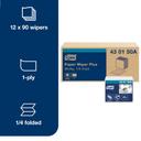 Tork White Self Dispensing 1 Ply 1/4 Fold Paper Wiper Plus, 90 count -- 12 per case