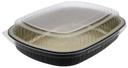 Pactiv Aluminum Black and Gold Base Carry-Out Container with Clear Dome Lid, 60 Ounce Capacity -- 50 per case