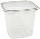 Pactiv RPET Clear 4 inch Square Container with Flat Bottom, 24 Ounce Capacity -- 480 per case