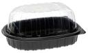 Pactiv Polypropylene Black Base Medium Hot Roaster Display Takeout Container with Clear Dome Lid, 32 Ounce Capacity -- 110 per case
