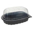 Pactiv EarthChoice Black Polypropylene Oval Medium Roaster with Clear Lid, 10 x 7.5 x 4 inch -- 95 per case