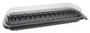 Pactiv Zip Seal OPS Black Base Full Slab Rib Container with Clear Dome Lid and Fog Guard, 24 Ounce Capacity -- 70 per case
