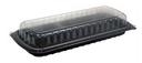 Pactiv Zip Seal Polypropylene Black Base Hot BBQ Full Slab Rib Food Display Takeout Container, 24 Ounce Capacity -- 80 per case