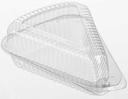 Polar Pak Clear Polystyrene Pie Slice Hinged Shallow Container -- 300 per case