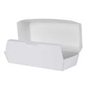 Southern Champion Tray Rectangular White Paper Hot Dog Clamshell Container, 6 1/8 x 2 1/8 x 2 1/4 inch -- 500 per case