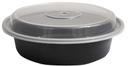 Pactiv Polypropylene Microwaveable Round Black Base Takeout Container and Clear Lid, 27 Ounce Capacity -- 150 per case