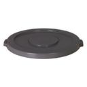 American Plastics Huskee Grey Round Flat Receptacle Lid for 32 Gallon Container -- 6 per case.