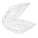 Inline Plastics Clear Polyethylene Terephthalate Hinged Carryout Container, 9 x 8.75 x 3 inch -- 300 per case